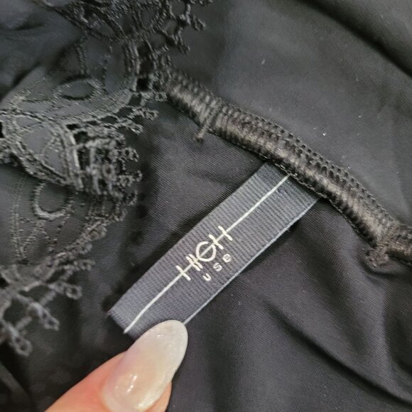 H.I.G.H Black Long Sleeve Lace Collar Dress With Bow ruffles Gothic Victorian 29 - Picture 6 of 12